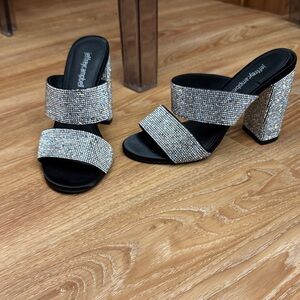 Jeffrey Campbell Black and Silver Heels